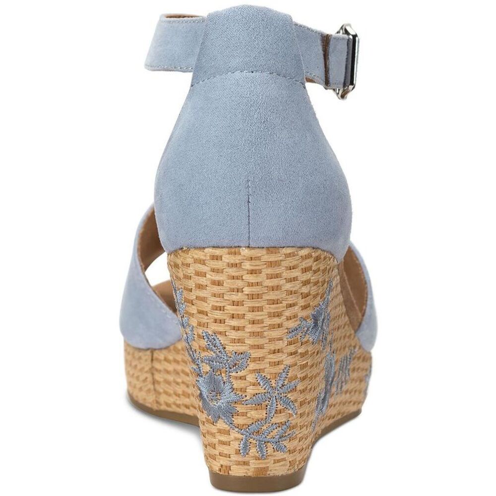 Style & Co. Womens Seleeney Blue Faux Leather Wedge Sandals Shoes NWT - Picture 3 of 3